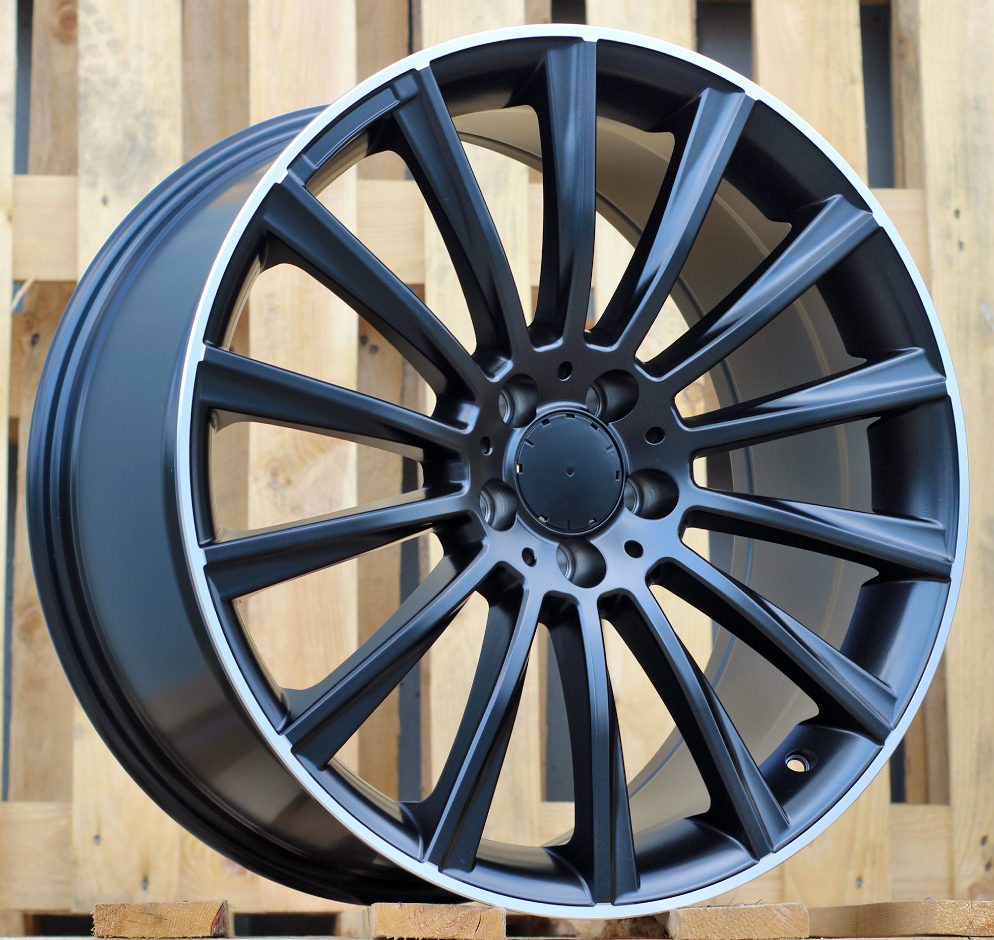 MERCEDES 8,5x20 5x112 ET43 66,6 B1048 Noir semi-mat bord poli