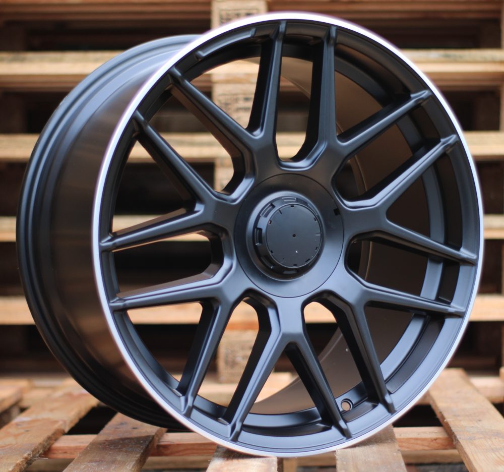 MERCEDES 8,5x19 5x112 ET43 66,6 B1258 Noir semi-mat bord poli