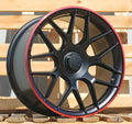 MERCEDES 8,5x19 5x112 ET38 66,6 B1258 Noir semi-mat bord rouge