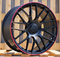 MERCEDES 8x18 5x112 ET45 66,6 B1268 Noir semi-mat bord rouge