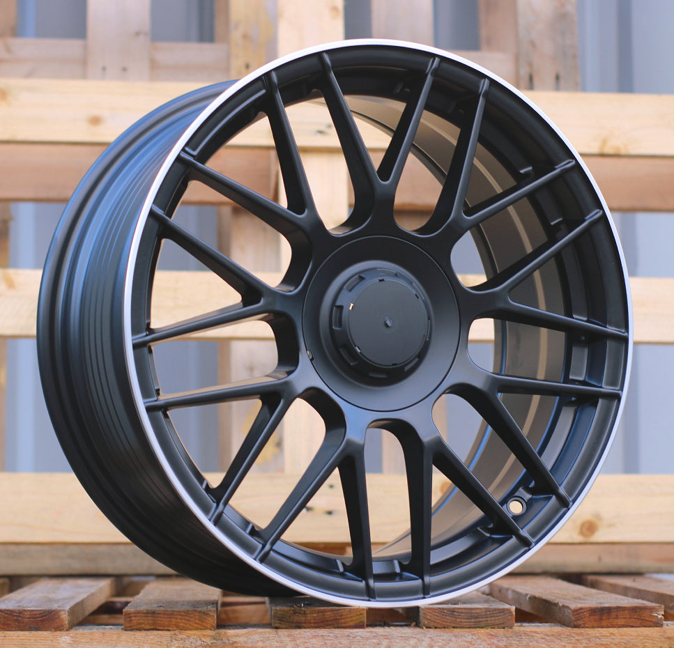 MERCEDES 7,5x17 5x112 ET40 66,6 B1268 Noir semi-mat bord poli