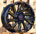 9x18 6x130/6x139 ET0 106,1 B1323 Noir poli fraisage or