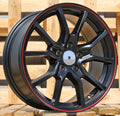 7x17 5x112 ET40 73,1 B5253 Noir semi-mat bord rouge