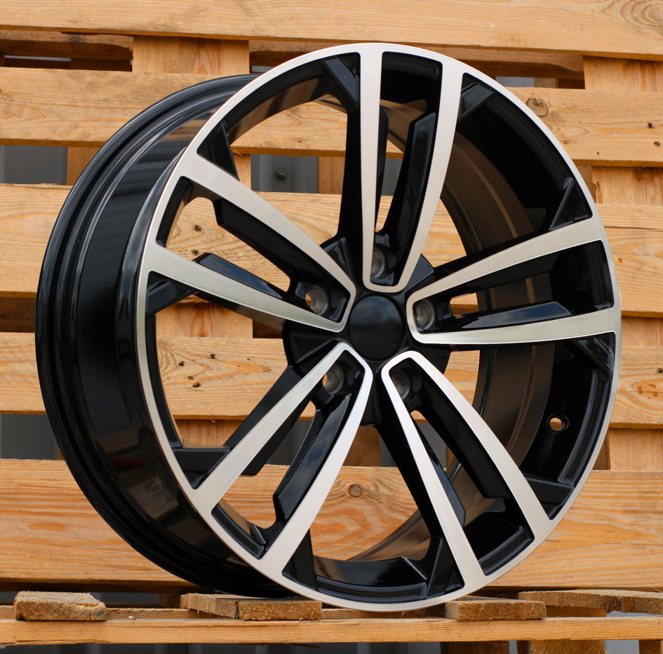VW 7x17 5x112 ET45 57,1 B5287 Noir poli