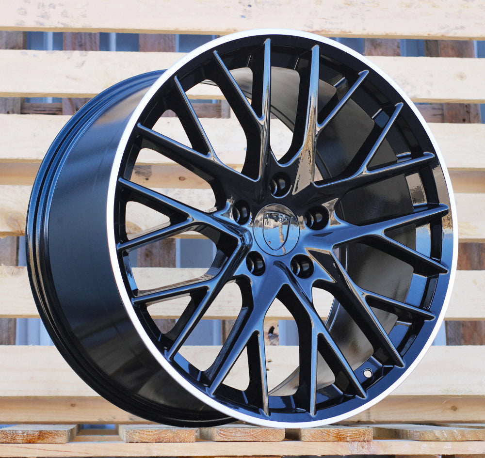 PORSCHE 9,5x21 5x130 ET65 71,6 B5541 Noir bord poli