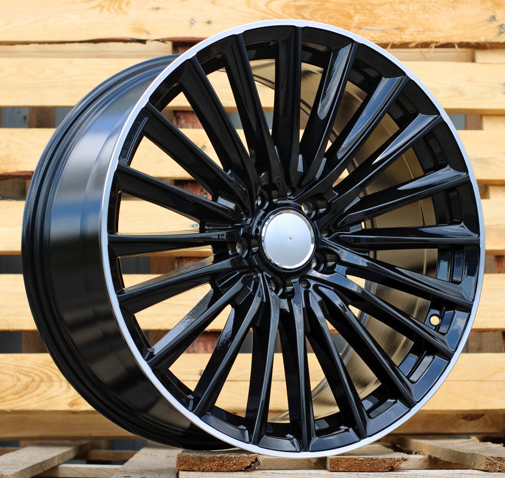 MERCEDES 8x19 5x112 ET43 66,6 B5909 Noir bord poli