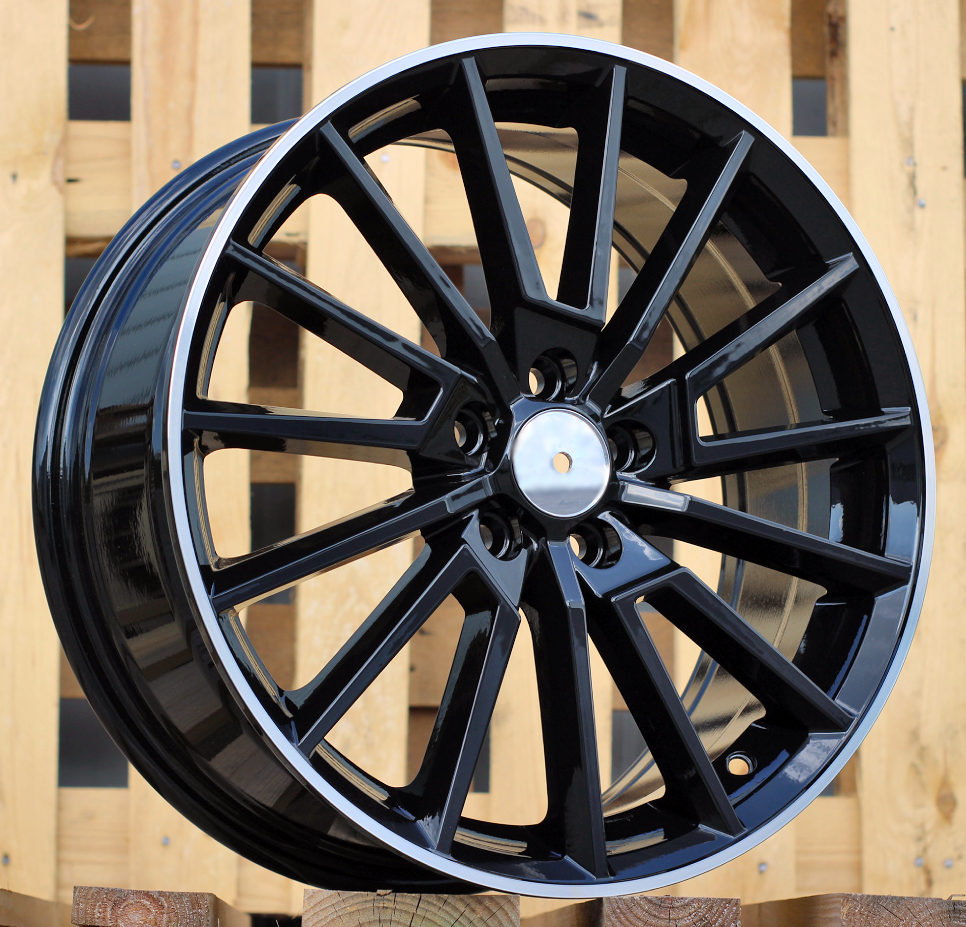 SKODA 8x18 5x112 ET42 57,1 B5969 Noir bord poli