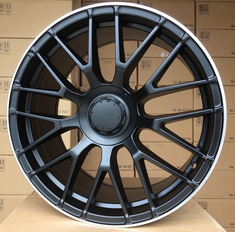MERCEDES 8x19 5x112 ET45 66,6 BK912 Noir semi-mat bord poli