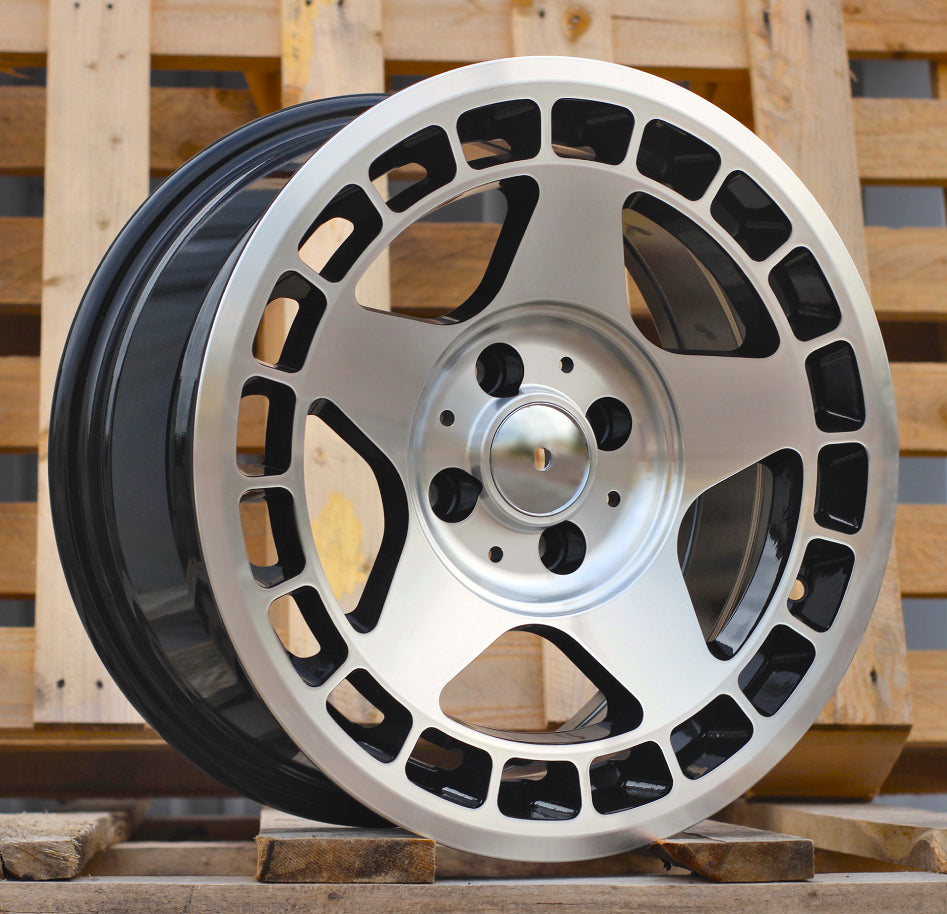 7x15 4x100 ET24 57,1 BK927 Noir poli