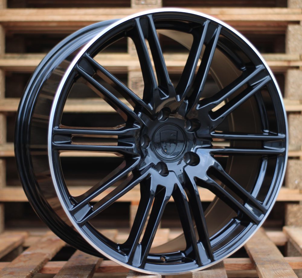 PORSCHE 10x21 5x130 ET50 71,6 BY476 Noir bord poli