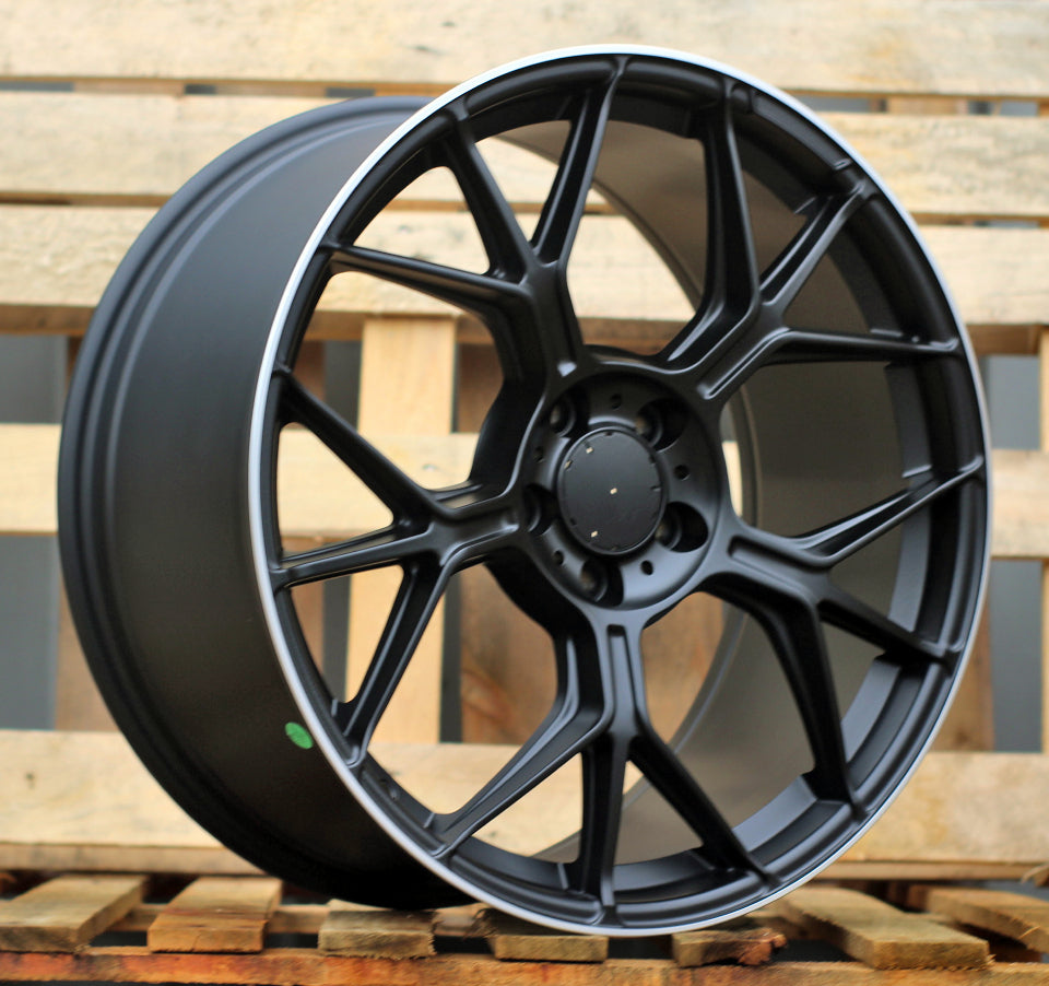 MERCEDES 9,5x20 5x112 ET45 66,6 FBX120 Noir mat bord poli