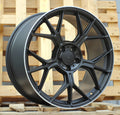 MERCEDES 9,5x19 5x112 ET45 66,6 FBX120 Noir satiné bord argent