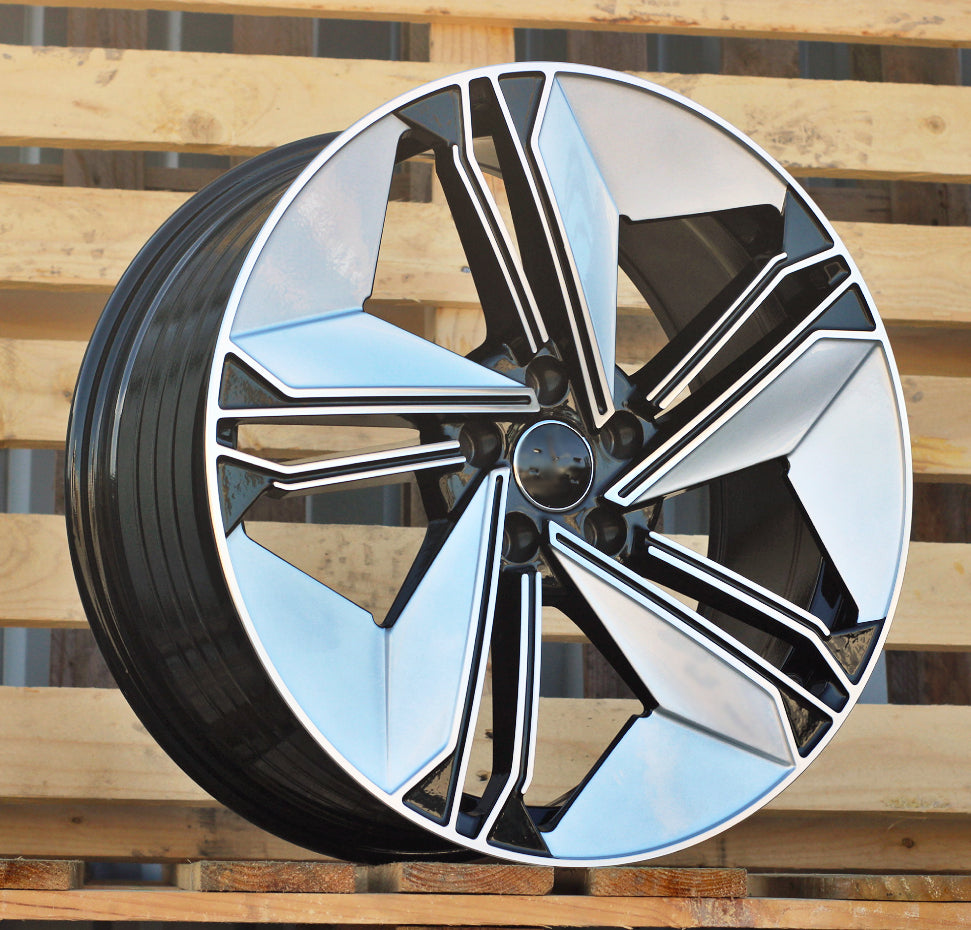 AUDI 8,5x19 5x112 ET35 66,6 FBX334 Argent brillant et noir