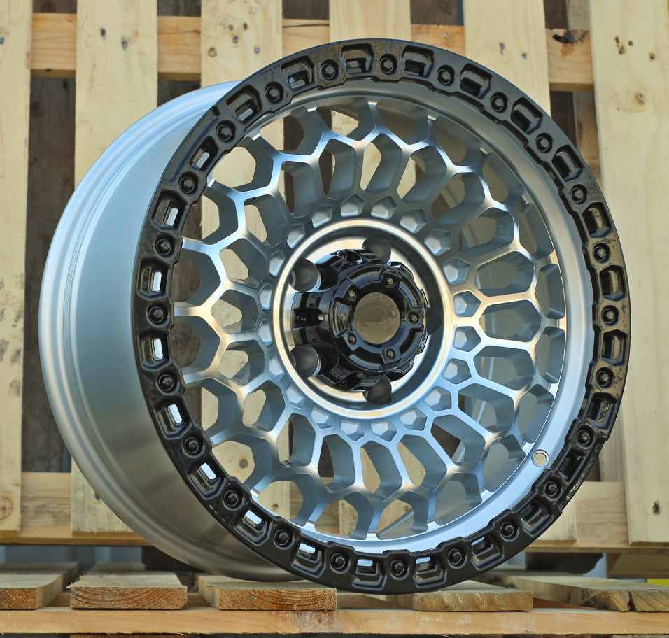 8,5x17 5x127 ETM12 71,6 FBX357 Argent usiné et noir