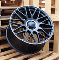 MERCEDES 10x21 5x112 ET62,5 66,6 FE230 Noir semi-mat bord poli, cache gravé