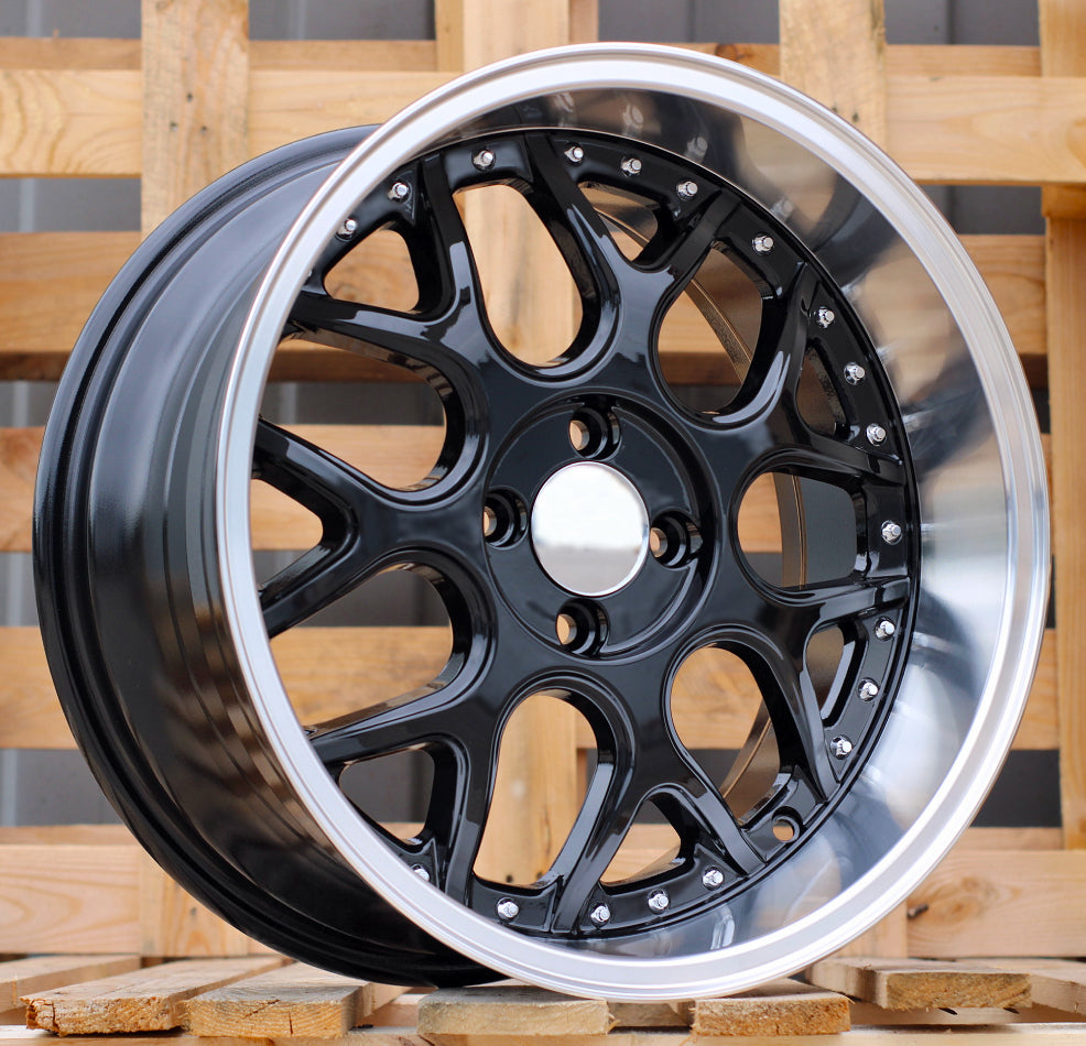 SMART 8,5x17 4x100 ET20 60,1 FR762 Noir bord poli