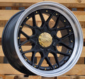 9x18 5x112/5x112 ET35 72,6 HX025 Noir semi-mat bord poli