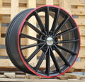 VW 8x19 5x112 ET45 57,1 I0383 Noir semi-mat bord rouge