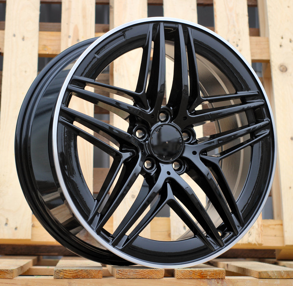 MERCEDES 8x19 5x112 ET52 66,6 IN3517F Noir bord poli