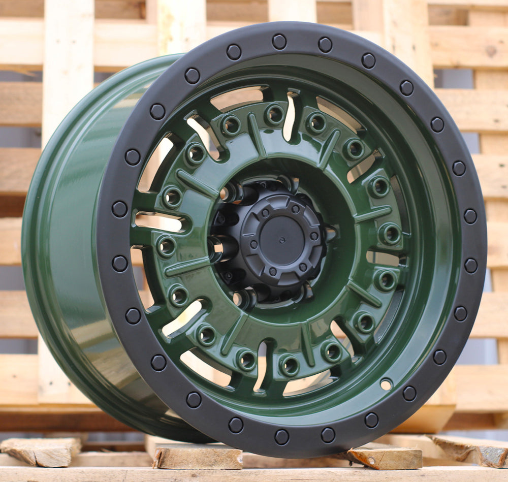 9x17 6x139,7 ET0 110,1 JT250 Vert olive bord noir