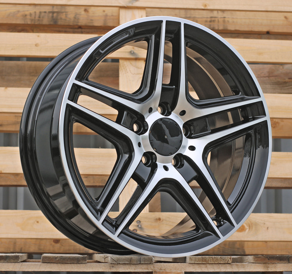 MERCEDES 7,5x17 5x112 ET45 66,6 SSA02 Noir poli