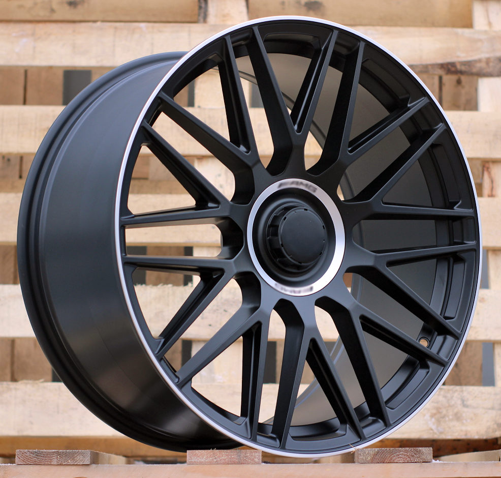 MERCEDES 9,5x20 5x112 ET38 66,6 Y0207 Noir semi-mat bord poli