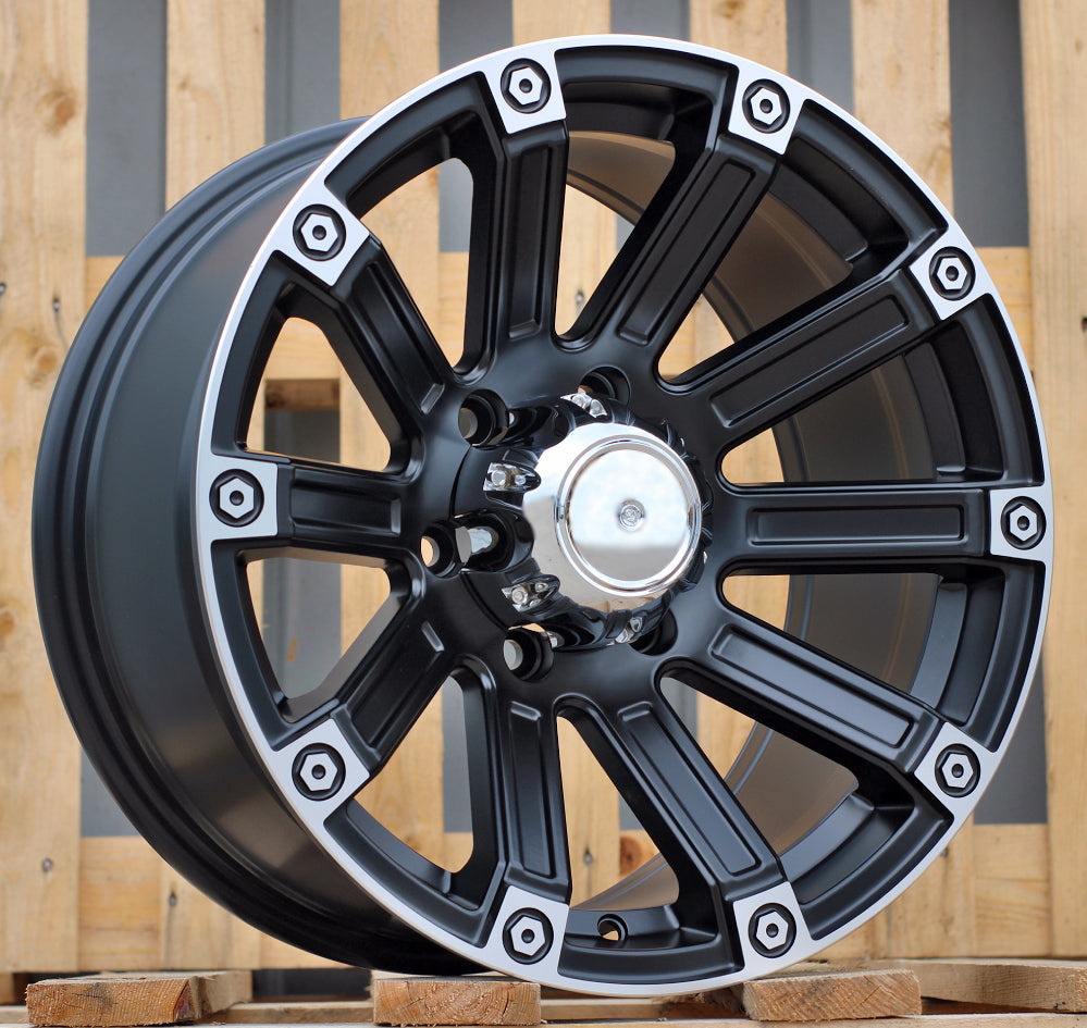 8,5x17 6x139,7 ET0 110,1 Y0210 Noir semi-mat bord poli