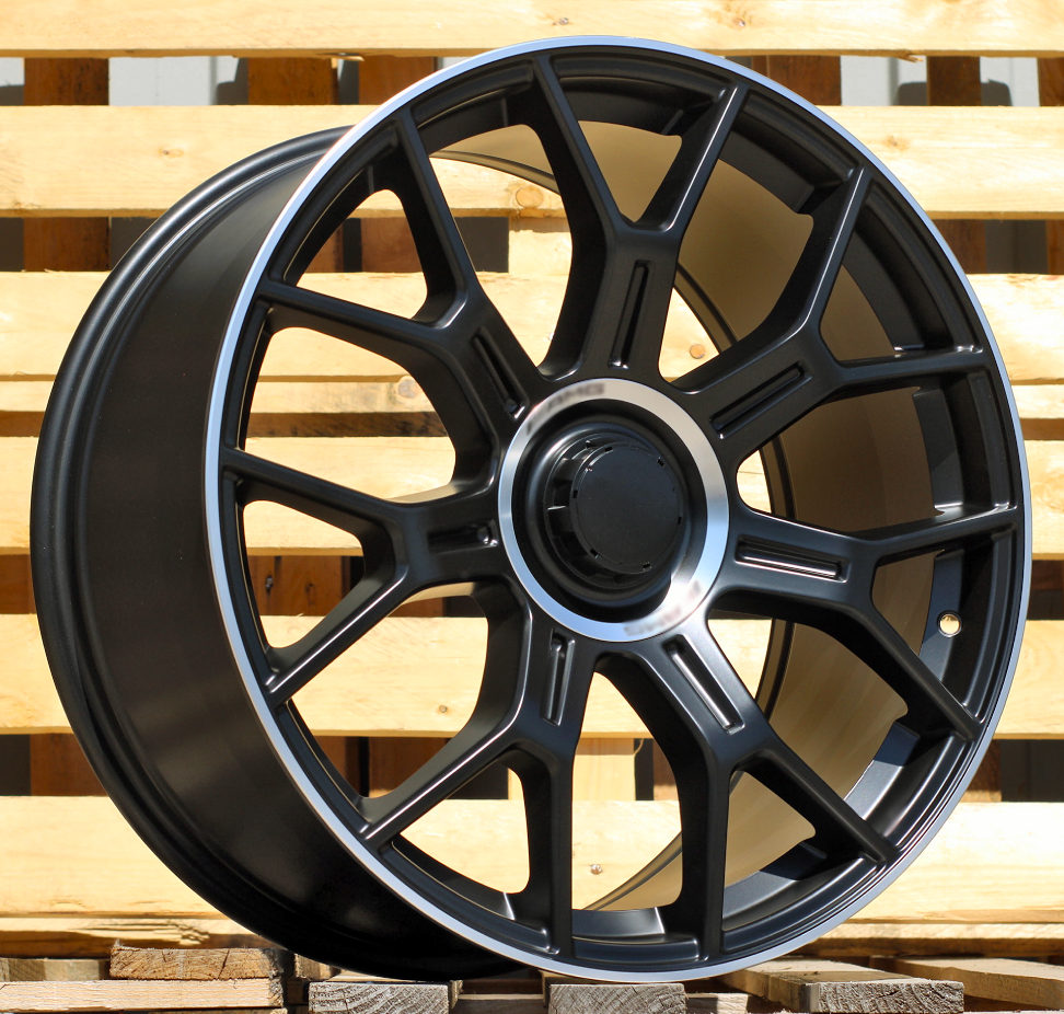 MERCEDES 8,5x19 5x112 ET38 66,6 Y1188 Noir mat bord poli