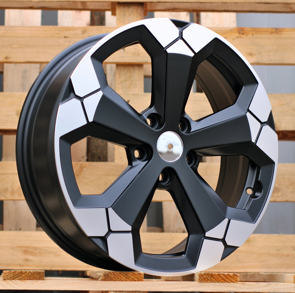 DACIA 6,5x18 5x114,3 ET45 66,1 Y1274 Noir partiellement poli semi-mat