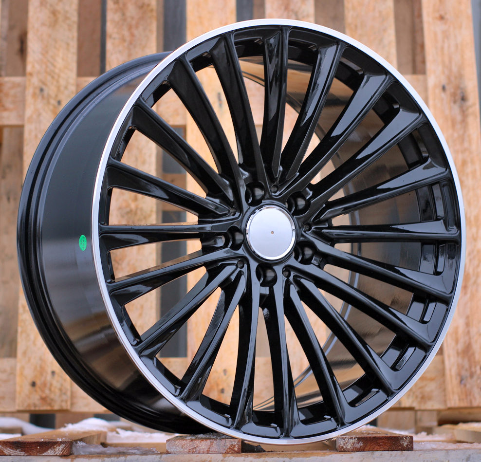 MERCEDES 9,5x20 5x112 ET45 66,6 Y5909B Noir bord poli