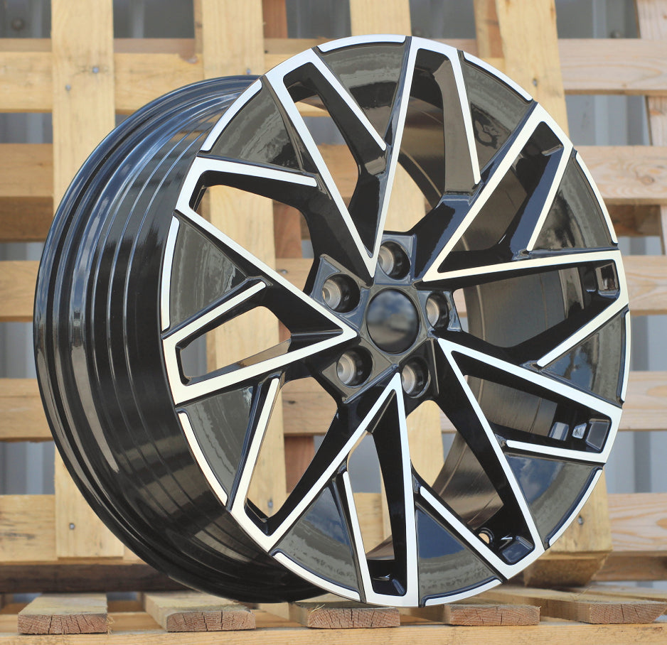 SKODA 8x18 5x112 ET44 57,1 YF0444 Noir poli