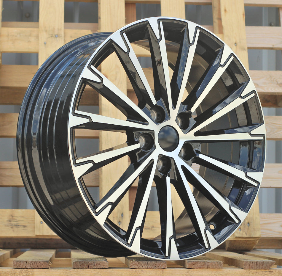 SKODA 8x19 5x112 ET45 57,1 YF0446 Noir poli