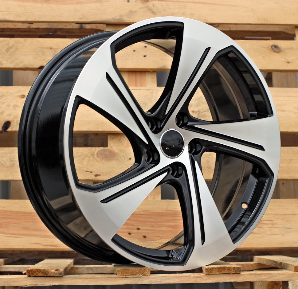 AUDI 8x19 5x112 ET49 57,1 YS1270 Noir poli