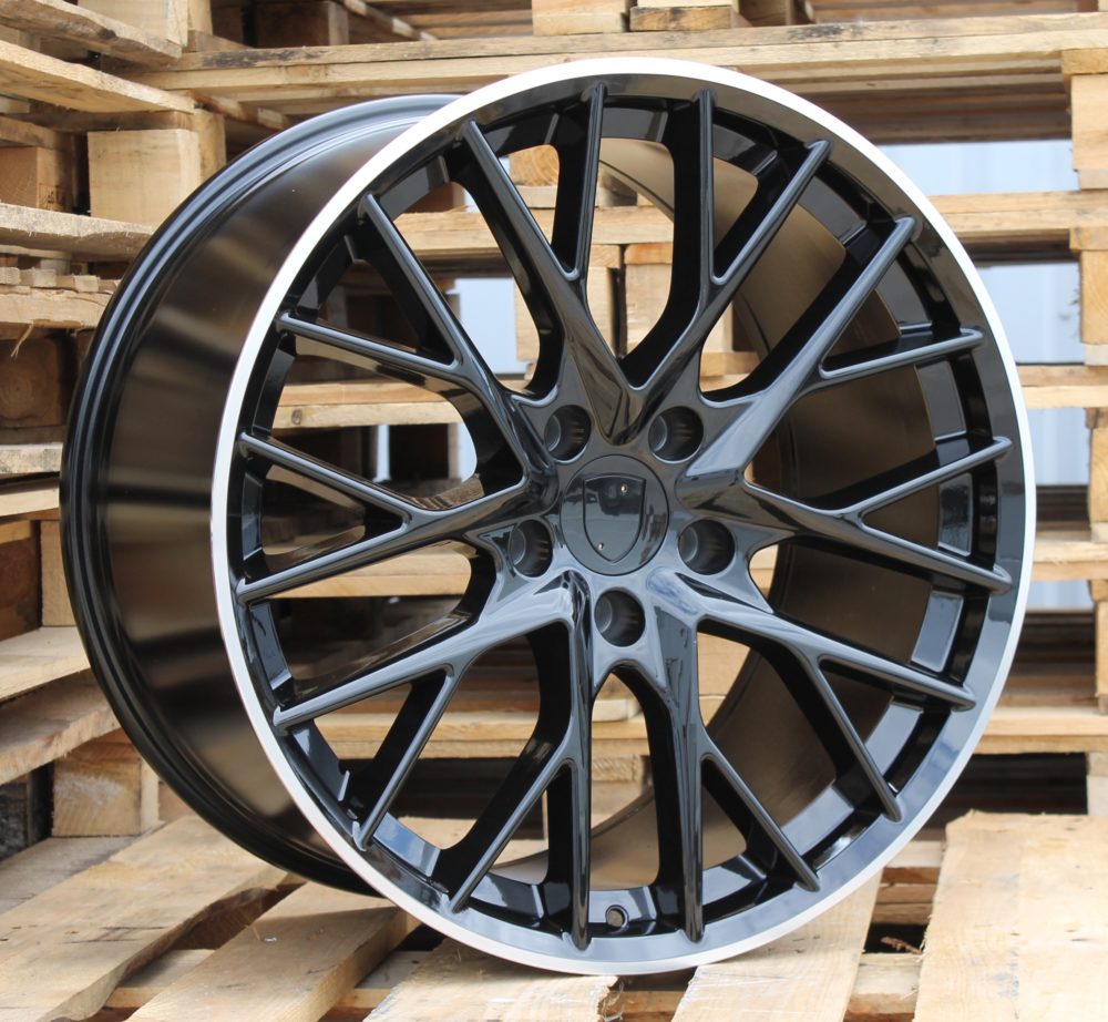 PORSCHE 9,5x21 5x130 ET61 71,6 B5541 Noir bord poli
