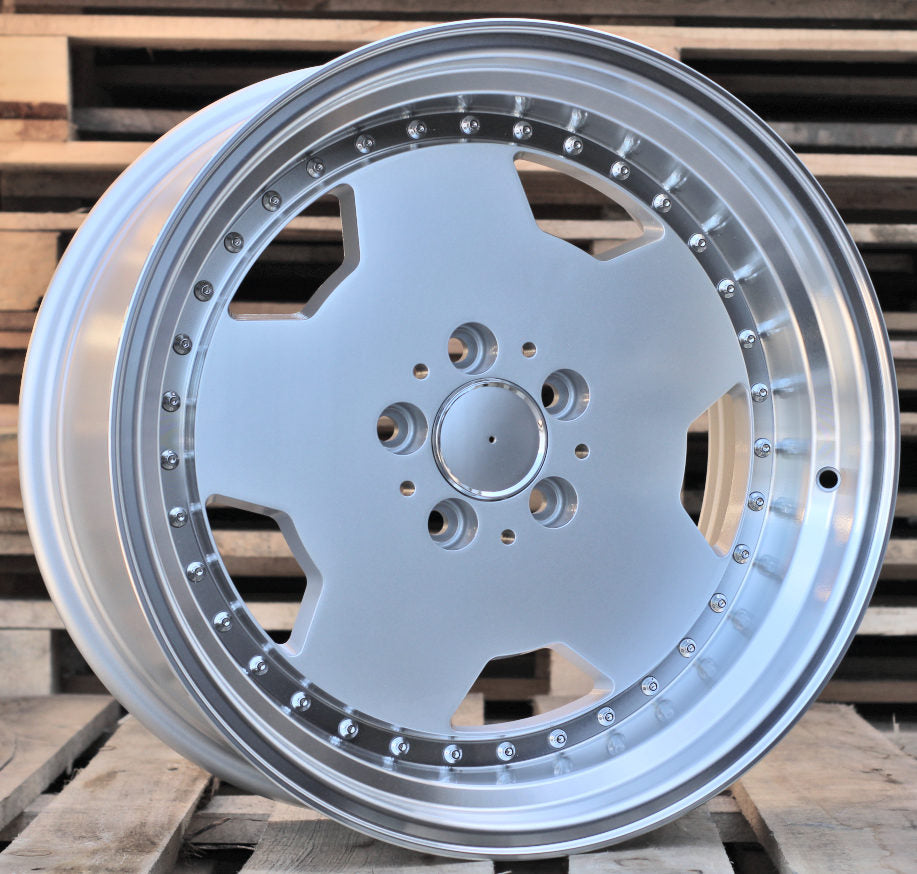 MERCEDES 9,5x17 5x112 ET25 66,6 B5852 Argent bord poli